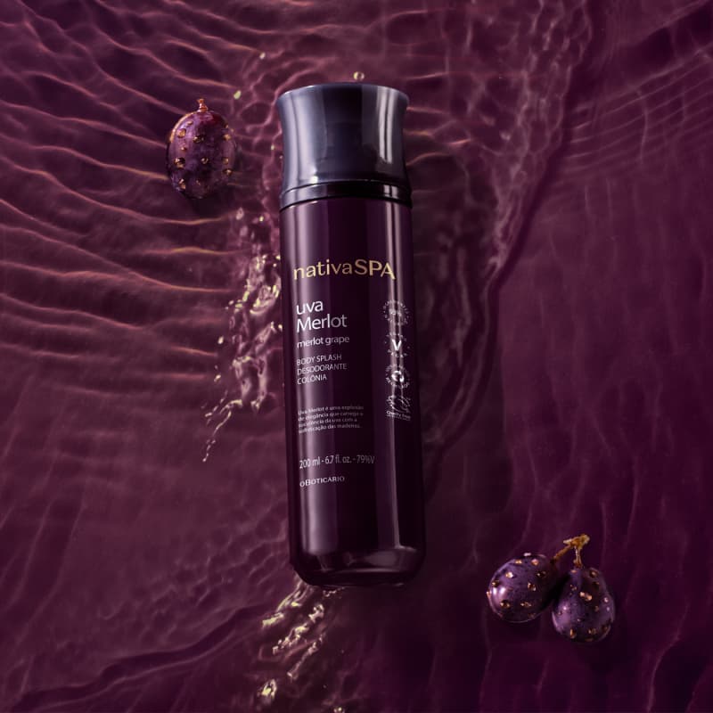 Body Splash Desodorante Colônia Nativa Spa Uva Merlot 200ml - oBoticário