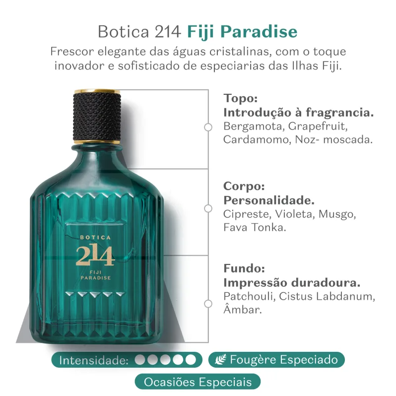 Botica 214 Fiji Paradise Fougère Eau De Parfum 90ml - oBoticario